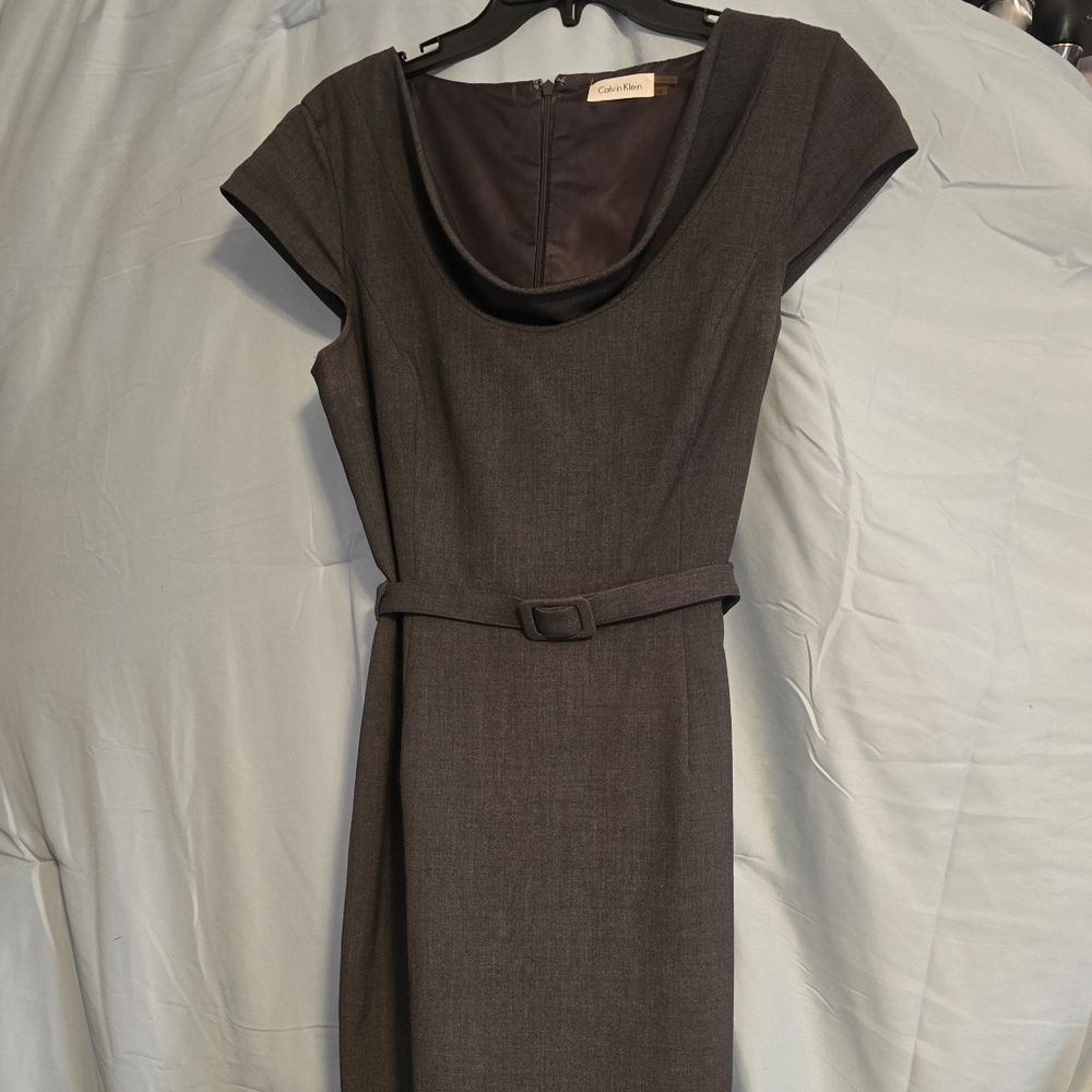 Gorgeous Calvin Klein Grey Sheath Dress